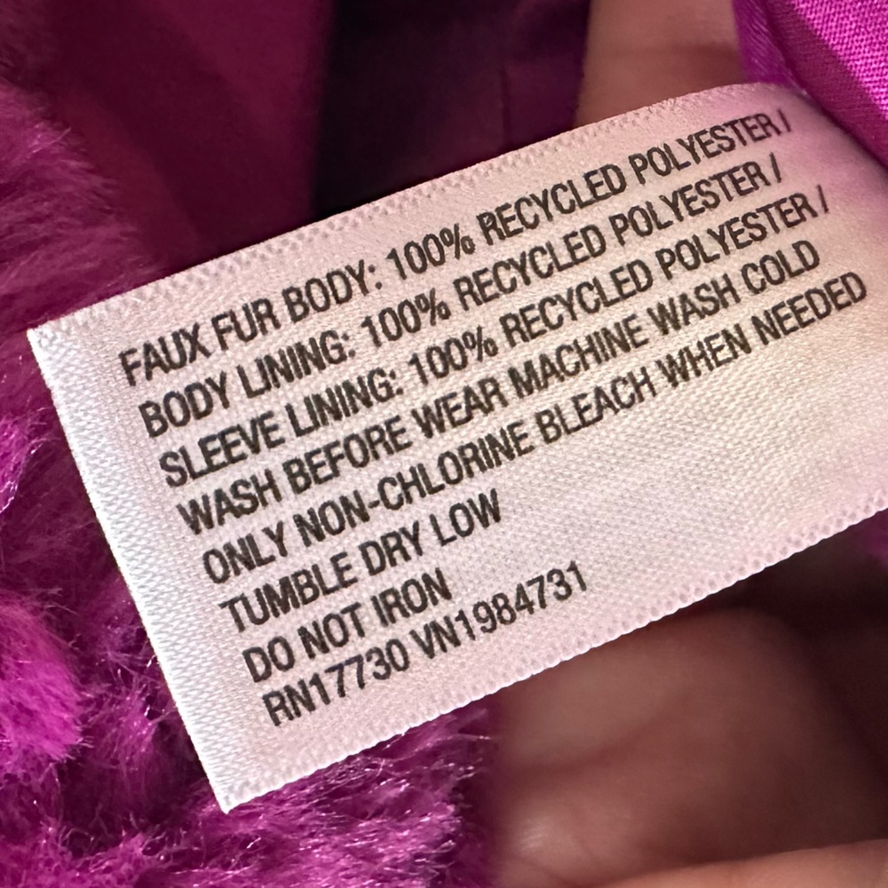 Cat & Jack Faux Fur Girl’s Purple Coat 2T - Picture 4 of 5